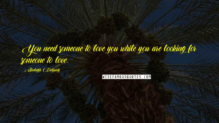 Shelagh Delaney Quotes: You need someone to love you while you are looking for someone to love.