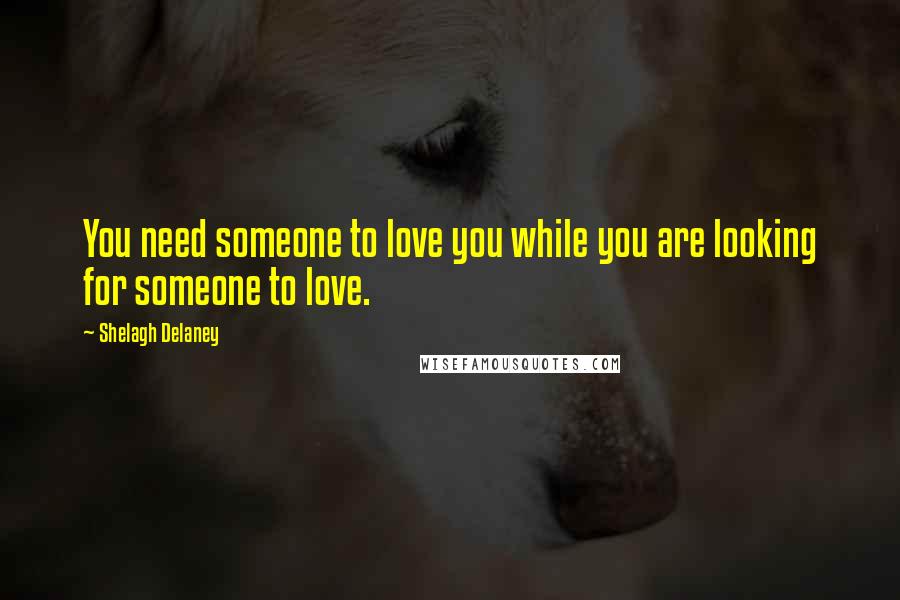 Shelagh Delaney Quotes: You need someone to love you while you are looking for someone to love.