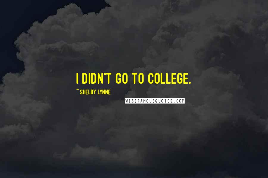 Shelby Lynne Quotes: I didn't go to college.