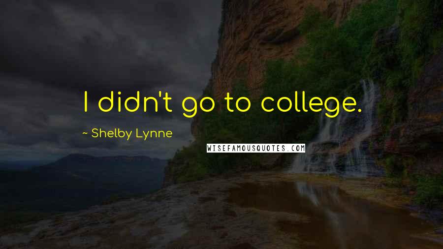Shelby Lynne Quotes: I didn't go to college.