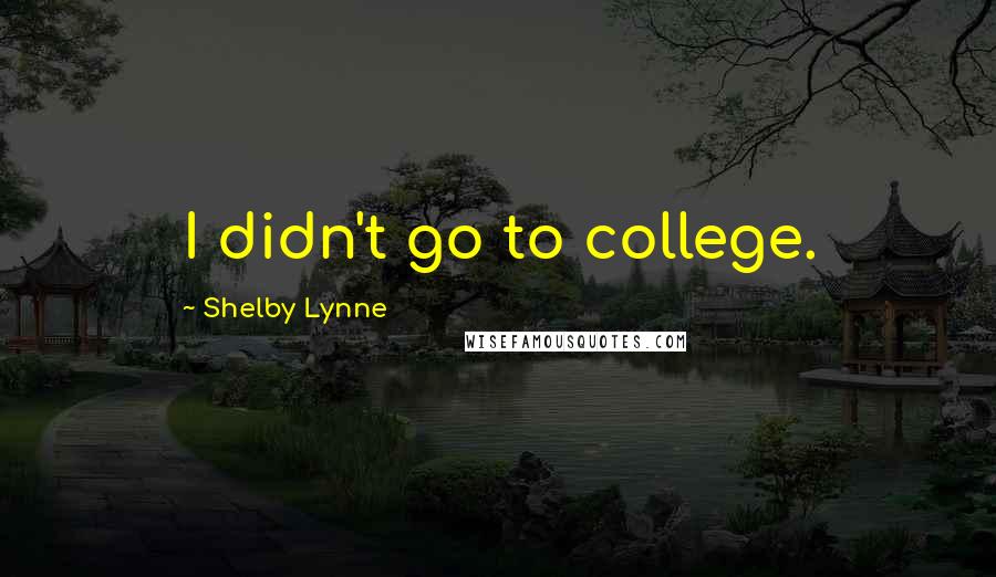 Shelby Lynne Quotes: I didn't go to college.