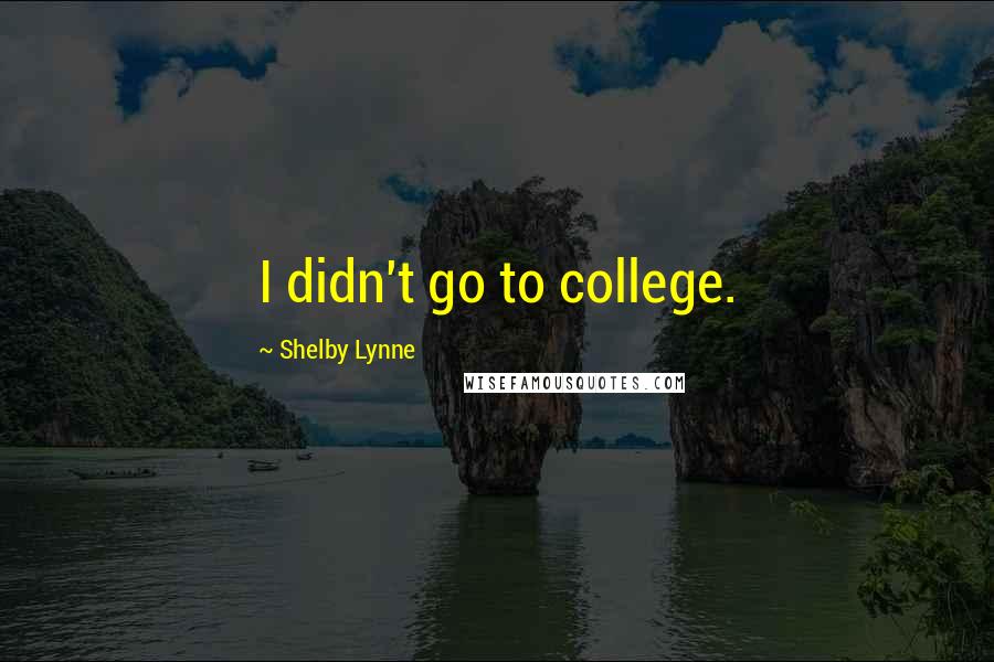 Shelby Lynne Quotes: I didn't go to college.