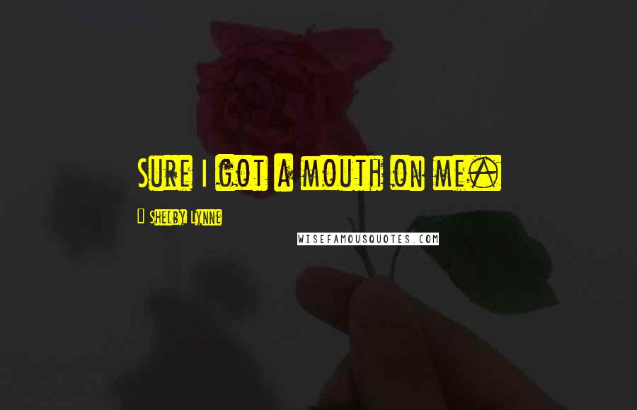 Shelby Lynne Quotes: Sure I got a mouth on me.