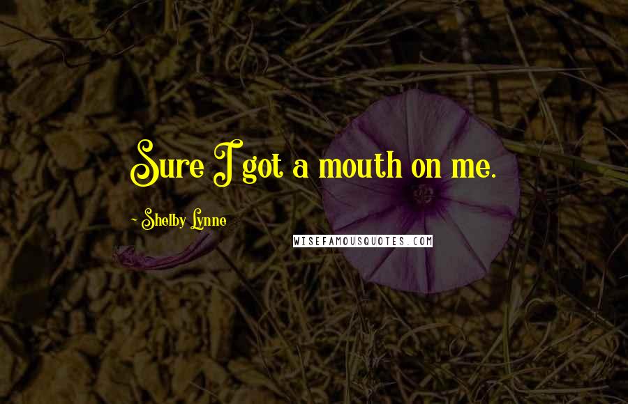Shelby Lynne Quotes: Sure I got a mouth on me.