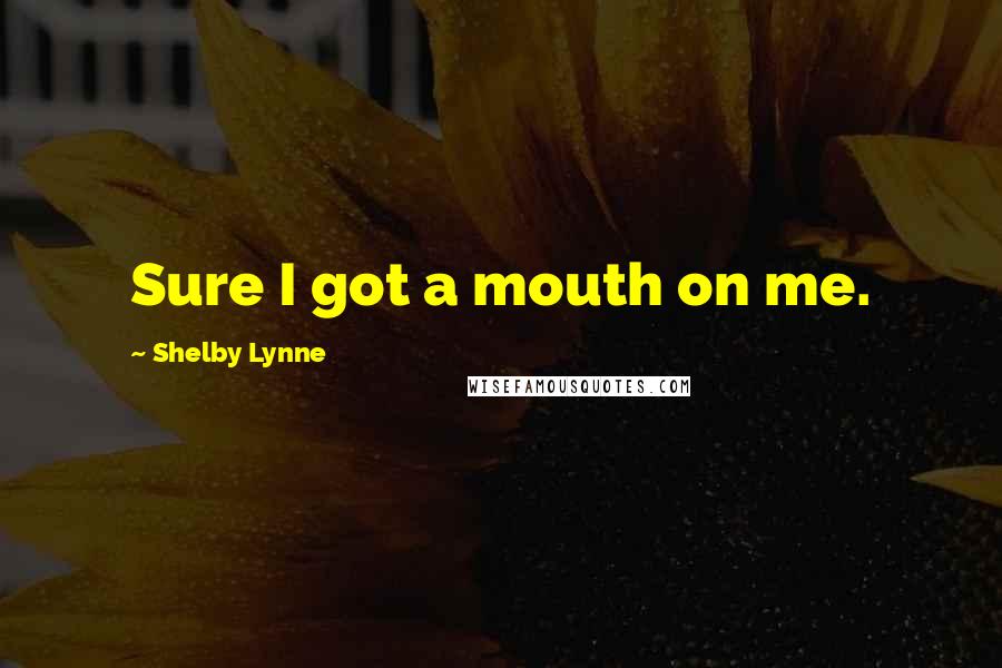 Shelby Lynne Quotes: Sure I got a mouth on me.
