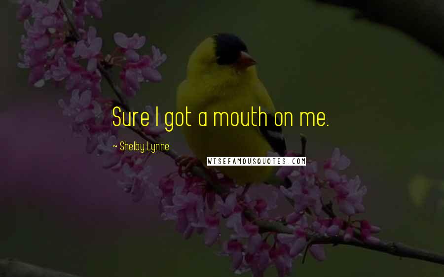 Shelby Lynne Quotes: Sure I got a mouth on me.
