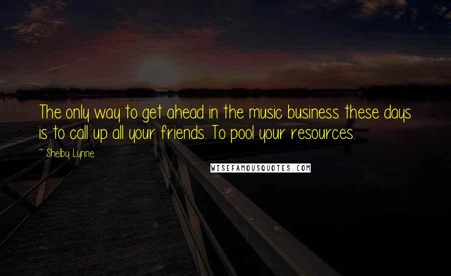 Shelby Lynne Quotes: The only way to get ahead in the music business these days is to call up all your friends. To pool your resources.