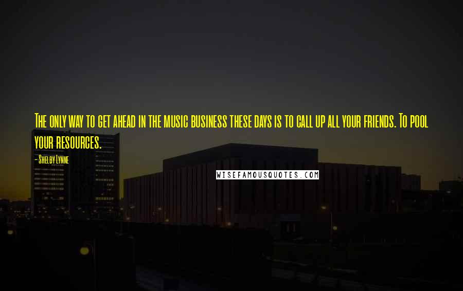 Shelby Lynne Quotes: The only way to get ahead in the music business these days is to call up all your friends. To pool your resources.