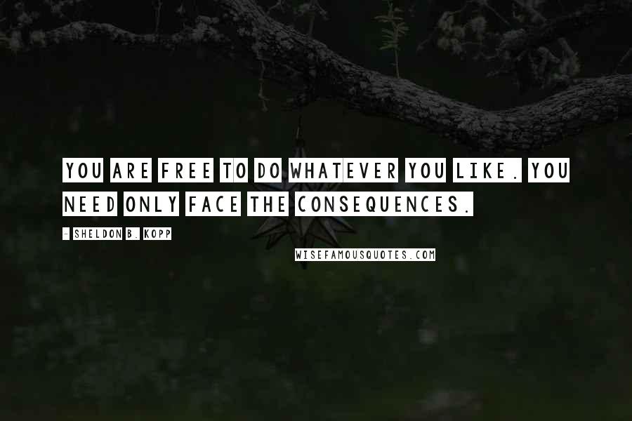 Sheldon B. Kopp Quotes: You are free to do whatever you like. You need only face the consequences.