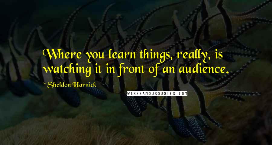 Sheldon Harnick Quotes: Where you learn things, really, is watching it in front of an audience.