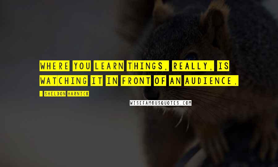 Sheldon Harnick Quotes: Where you learn things, really, is watching it in front of an audience.