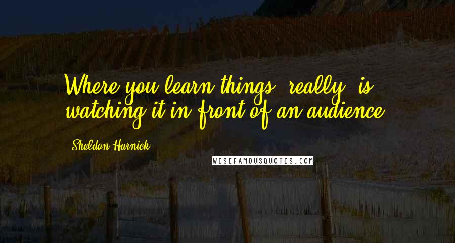 Sheldon Harnick Quotes: Where you learn things, really, is watching it in front of an audience.