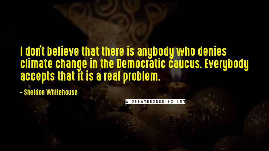 Sheldon Whitehouse Quotes: I don't believe that there is anybody who denies climate change in the Democratic caucus. Everybody accepts that it is a real problem.