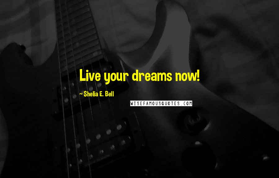 Shelia E. Bell Quotes: Live your dreams now!