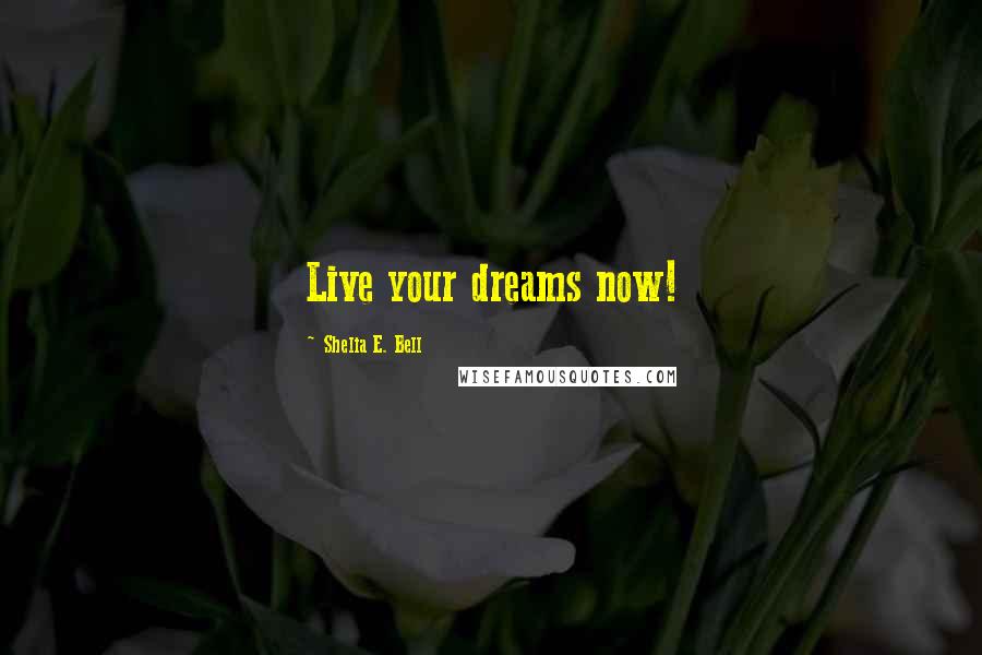 Shelia E. Bell Quotes: Live your dreams now!