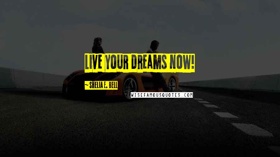 Shelia E. Bell Quotes: Live your dreams now!