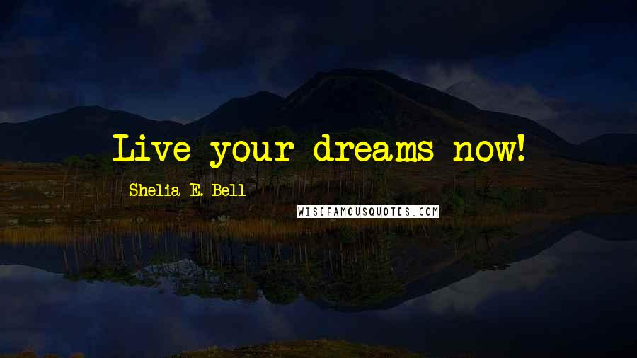 Shelia E. Bell Quotes: Live your dreams now!