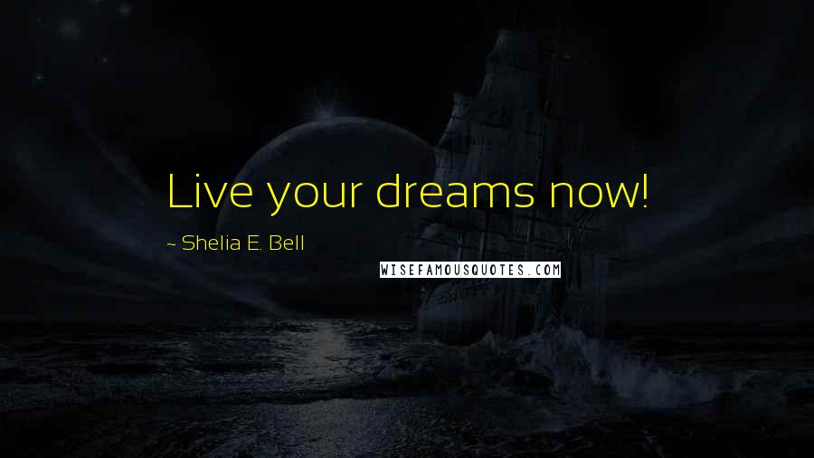 Shelia E. Bell Quotes: Live your dreams now!