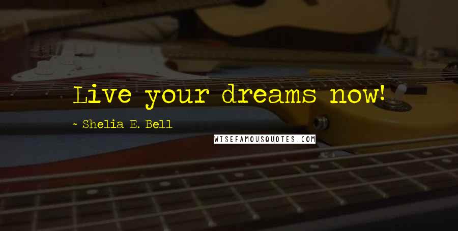 Shelia E. Bell Quotes: Live your dreams now!