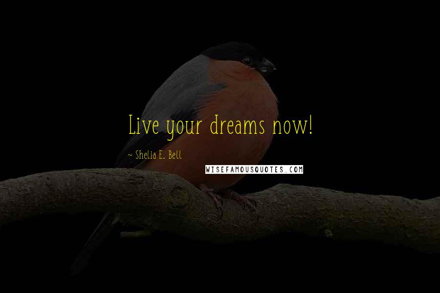 Shelia E. Bell Quotes: Live your dreams now!