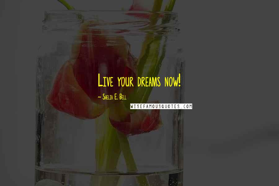 Shelia E. Bell Quotes: Live your dreams now!