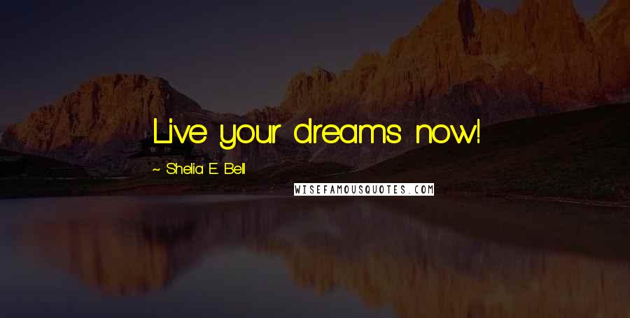 Shelia E. Bell Quotes: Live your dreams now!
