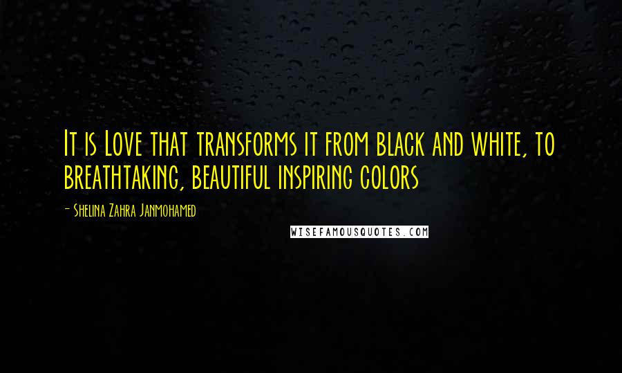 Shelina Zahra Janmohamed Quotes: It is Love that transforms it from black and white, to breathtaking, beautiful inspiring colors