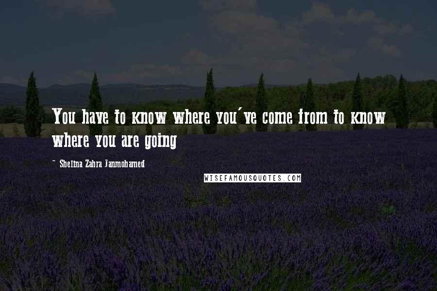 Shelina Zahra Janmohamed Quotes: You have to know where you've come from to know where you are going