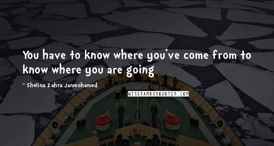 Shelina Zahra Janmohamed Quotes: You have to know where you've come from to know where you are going