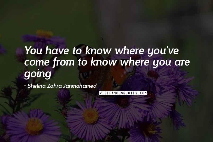 Shelina Zahra Janmohamed Quotes: You have to know where you've come from to know where you are going