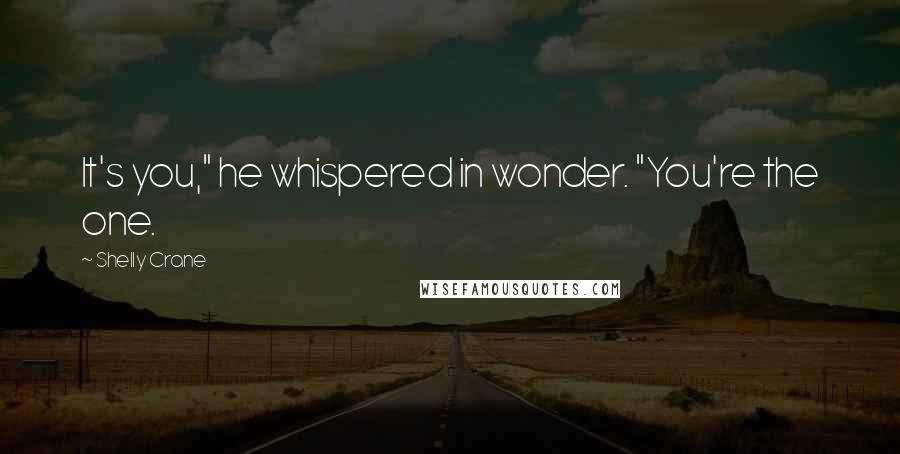 Shelly Crane Quotes: It's you," he whispered in wonder. "You're the one.