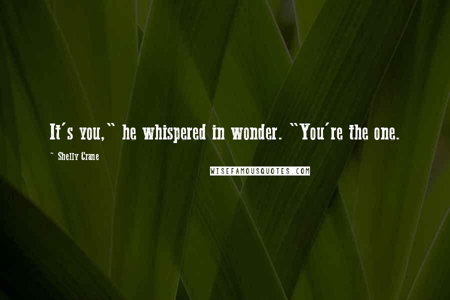 Shelly Crane Quotes: It's you," he whispered in wonder. "You're the one.