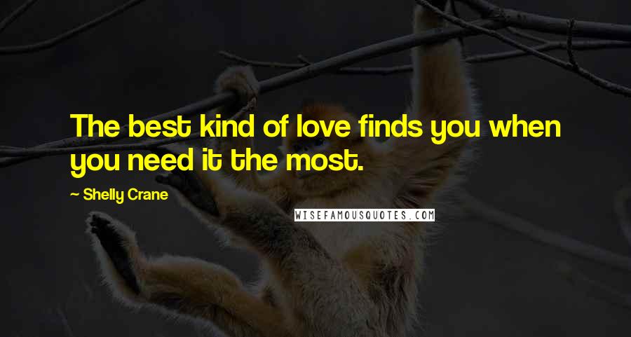 Shelly Crane Quotes: The best kind of love finds you when you need it the most.