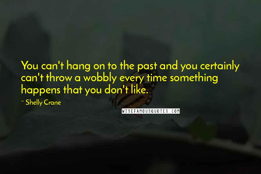 Shelly Crane Quotes: You can't hang on to the past and you certainly can't throw a wobbly every time something happens that you don't like.