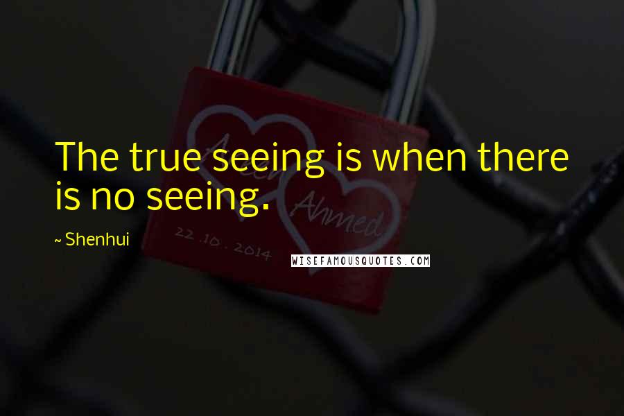 Shenhui Quotes: The true seeing is when there is no seeing.