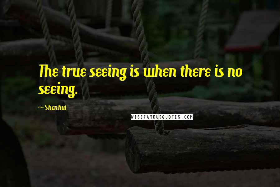 Shenhui Quotes: The true seeing is when there is no seeing.