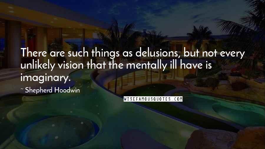 Shepherd Hoodwin Quotes: There are such things as delusions, but not every unlikely vision that the mentally ill have is imaginary.