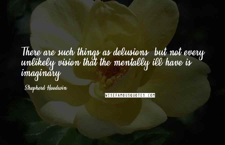 Shepherd Hoodwin Quotes: There are such things as delusions, but not every unlikely vision that the mentally ill have is imaginary.