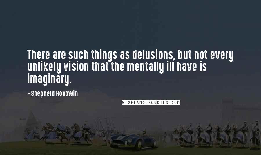 Shepherd Hoodwin Quotes: There are such things as delusions, but not every unlikely vision that the mentally ill have is imaginary.
