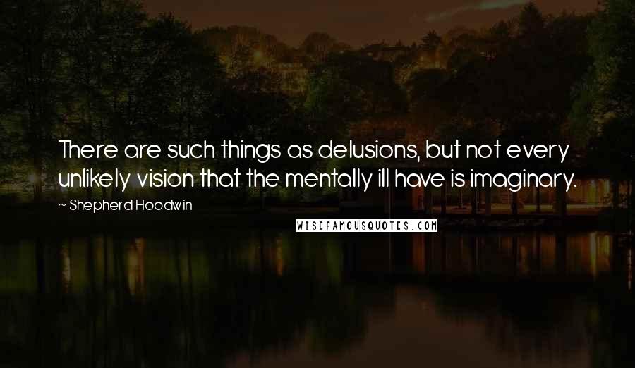 Shepherd Hoodwin Quotes: There are such things as delusions, but not every unlikely vision that the mentally ill have is imaginary.