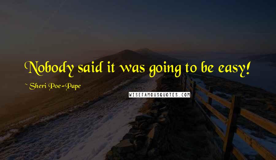 Sheri Poe-Pape Quotes: Nobody said it was going to be easy!