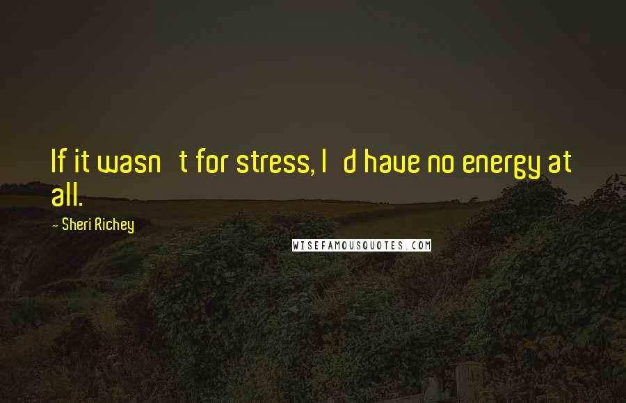 Sheri Richey Quotes: If it wasn't for stress, I'd have no energy at all.