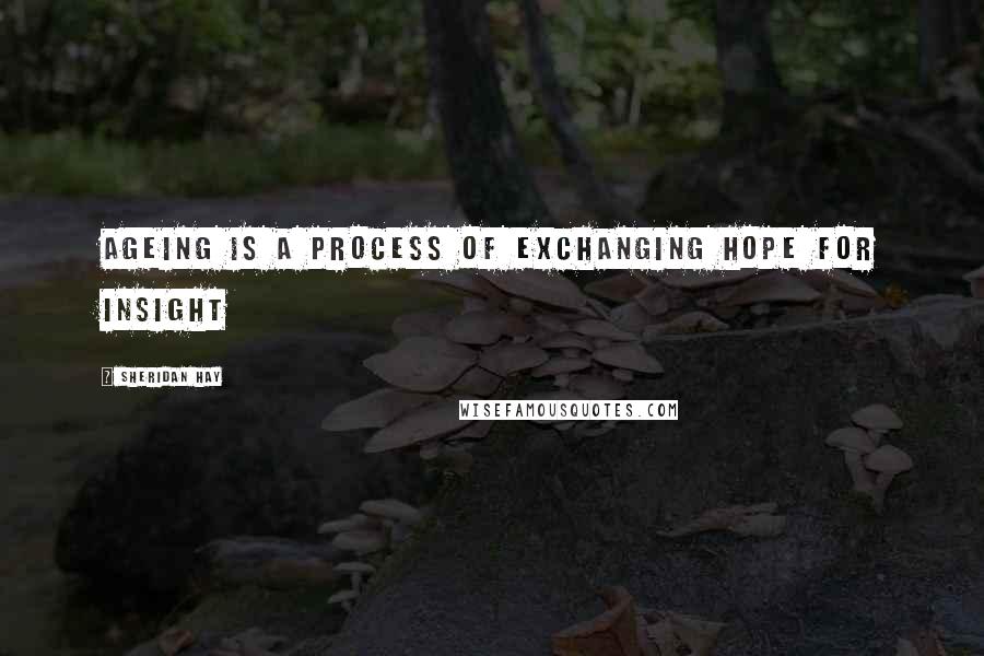 Sheridan Hay Quotes: Ageing is a process of exchanging hope for insight