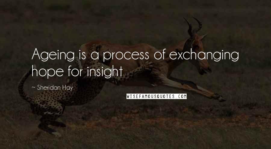 Sheridan Hay Quotes: Ageing is a process of exchanging hope for insight