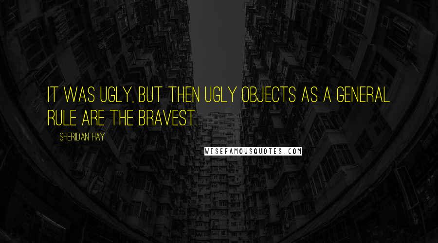 Sheridan Hay Quotes: It was ugly, but then ugly objects as a general rule are the bravest.