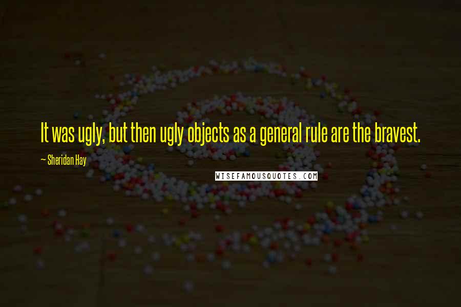 Sheridan Hay Quotes: It was ugly, but then ugly objects as a general rule are the bravest.