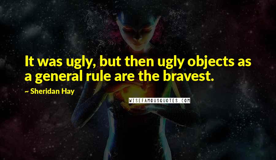 Sheridan Hay Quotes: It was ugly, but then ugly objects as a general rule are the bravest.