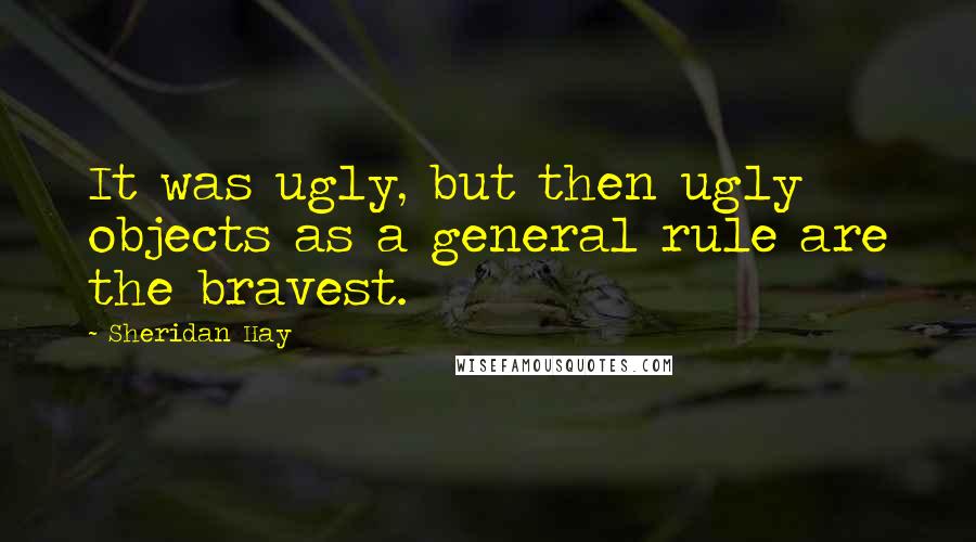 Sheridan Hay Quotes: It was ugly, but then ugly objects as a general rule are the bravest.