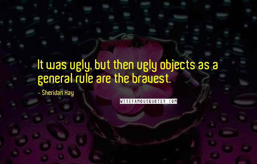 Sheridan Hay Quotes: It was ugly, but then ugly objects as a general rule are the bravest.