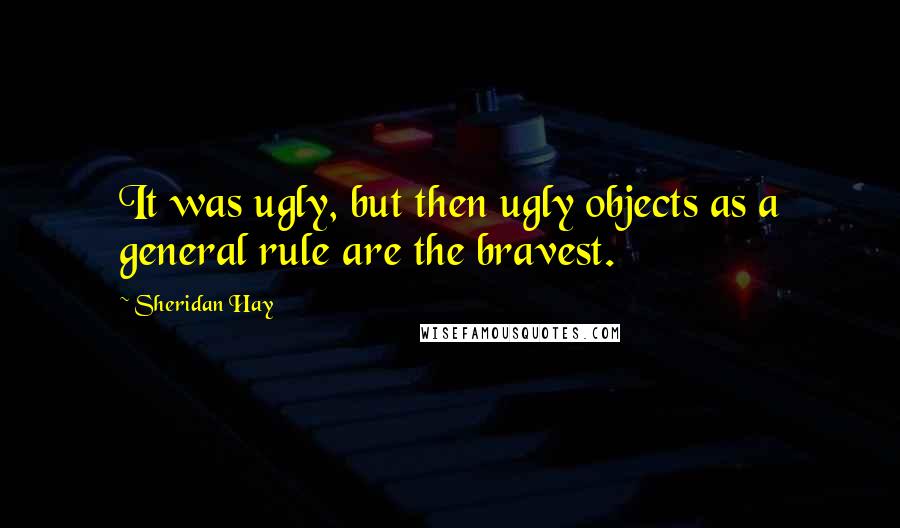 Sheridan Hay Quotes: It was ugly, but then ugly objects as a general rule are the bravest.